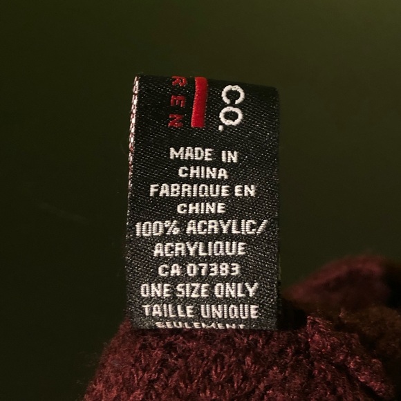 🏇 VINTAGE POLO JEANS POLO RALPH LAUREN BURGUNDY WINTER HAT TOQUE BEANIE 🏇 - Picture 4 of 5